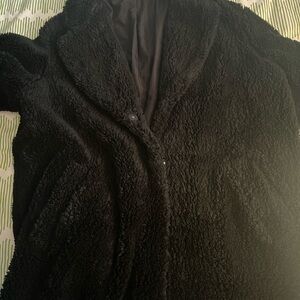 H and M black Sherpa coat.